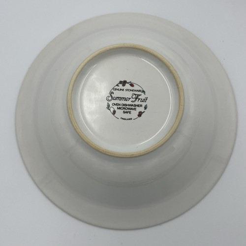 Juego de 4 cuencos de cereales de frutas de verano de fresas de gres genuino de 7" Di x 2" H - Imagen 3 de 6