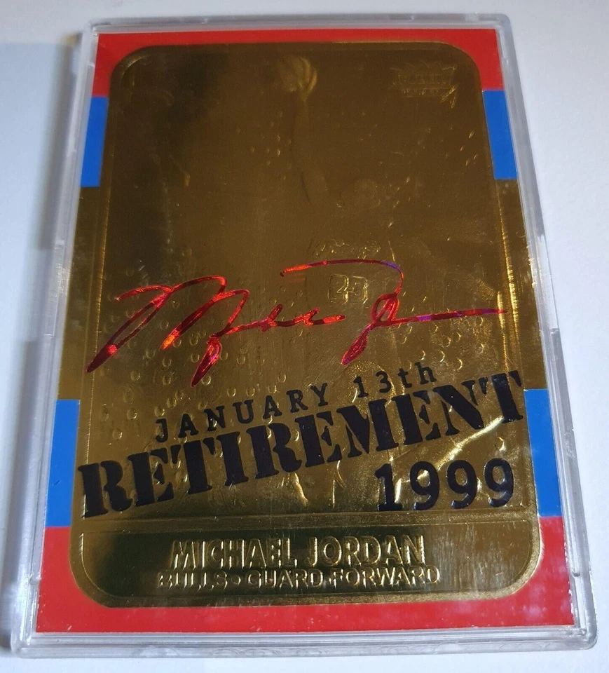 1999 Fleer 23KT золото Майкл Джордан выхода на пенсию 4 карты комплект + бонус - редкая - Изображение 3 из 4