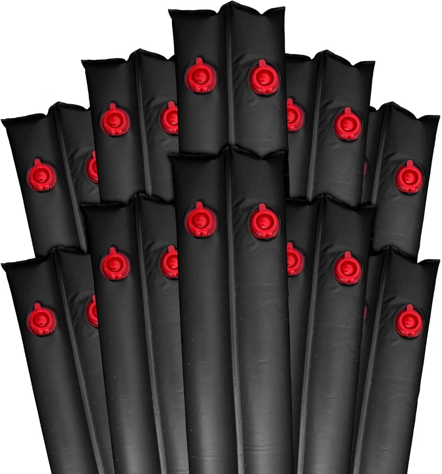 Двухкамерные мешки для воды в бассейне 8 футов - упаковка 10 шт. классический черный виниловый вес, прочные - Изображение 3 из 4