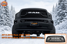 Matte Black Grille For 10-18 Dodge Ram 2500 3500 Upper Grill W Chrome Ram Letter