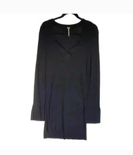 free People black Long Sleeve Crisscross Front Sweater dress Sz Medium