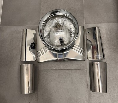 Chrome 5-Piece Fork Tins Slider Covers Harley Softail 1986-2013 + Headlight