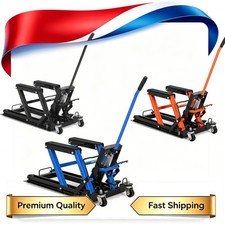 Motorcycle Jack Hydraulic Lift Jack Adjustable Height Steel Foot Pedal 1500 Lbs
