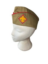 BSA VINTAGE 1970'S BOY SCOUT GARRISON HAT CAP WITH DIAMOND PATCH SIZE XL NEW