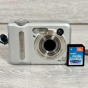 Casio Digital Camera QV-R61 6.0MP Silver Tested Working With SD Card Compact