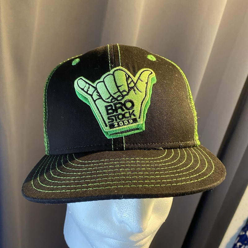 New Era 59FIFTY Fitted Cap Mesh Back Black/Green 7 1/2 Big Rock 2008