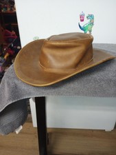 Genuine Leather Comform Brim Brown Hat Made In Mexico .
