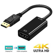 4K DisplayPort to HDMI Adapter DP Male to HDMI Female Video Audio Converter