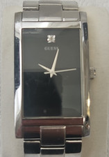 GUESS Steel Women's Quartz Rectangular Black Dial SS Bracelet 50m Watch