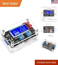 Compact DC 6-30V Boost Converter with LCD Display and Protective Case, 5A Output