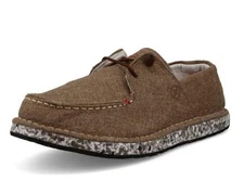 Twisted X Men's Brown Linen Circular Project Boat Shoe-MRC0004