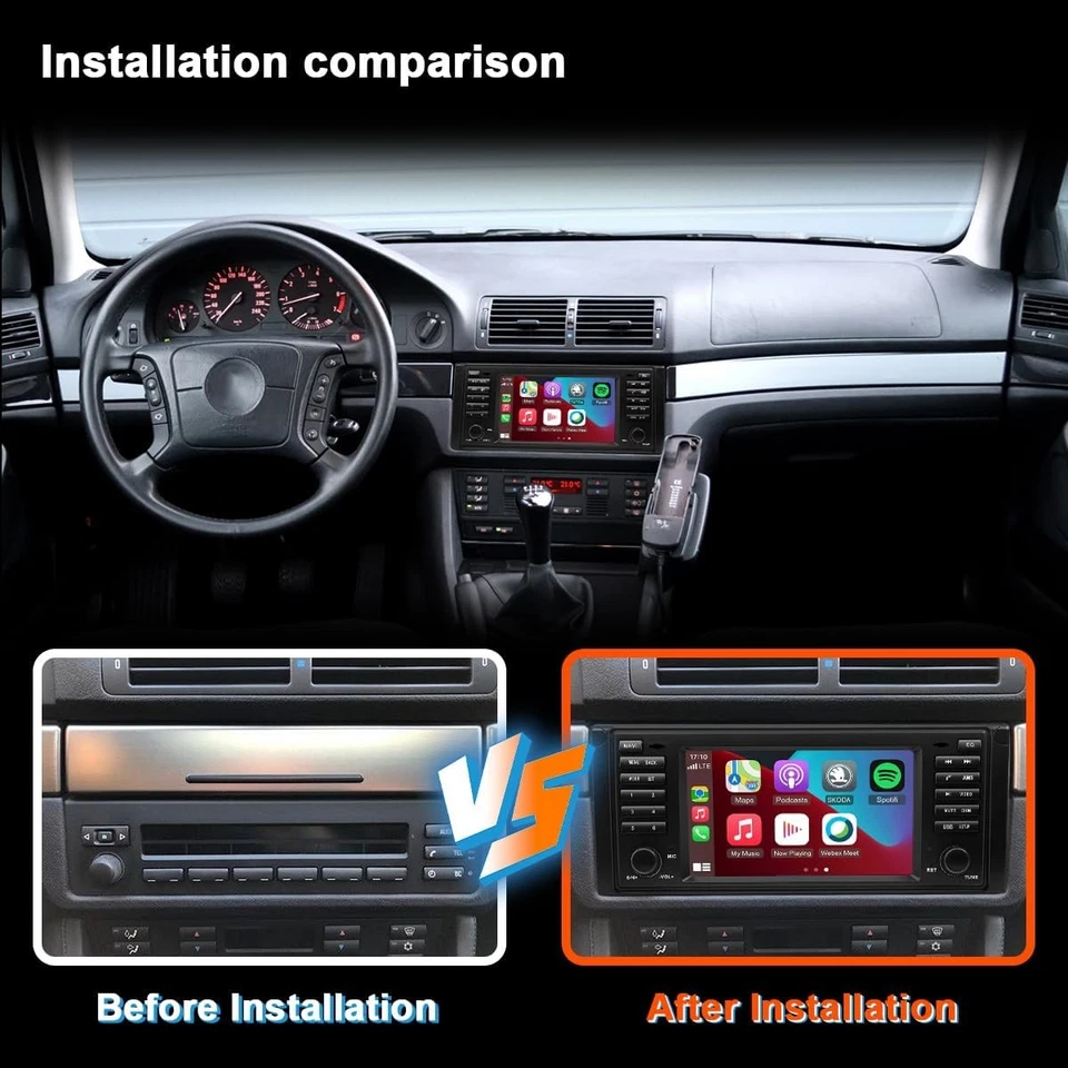 Head Unit Für BMW 5er E39 X5 E53 7er E38 Autoradio Carplay 32GB GPS RDS BT DAB+ - Bild 2 von 4