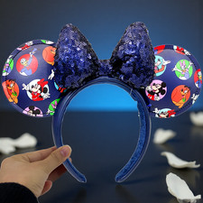 Navy Blue Disney Parks Mickey Friends Sequined Bow Minnie Ears Headband
