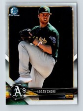 2018 Bowman Chrome Prospects Logan Shore #BCP202 Oakland Athletics