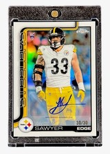 Jack Sawyer 2025 NFL Topps Chrome RC Rookie Auto Steelers White Refractor 30/30