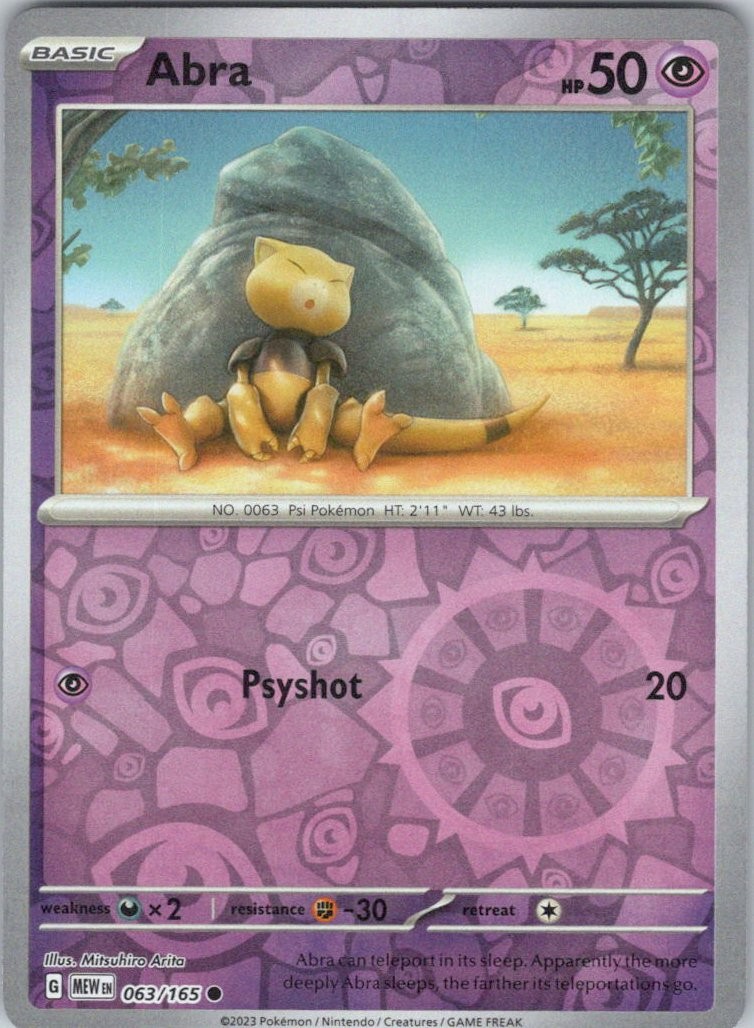Abra #63/165 (Reverse Holo) (LP) SV: Scarlet & Violet 151 MEW Pokemon