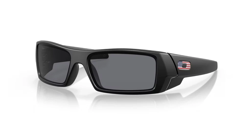 NUEVO Gafas de sol Oakley SI Gascan 11-192 marco negro mate con lente gris bandera de EE. UU.