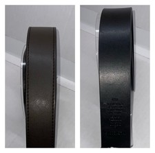 Mens LARGE sz Reversible Belt BLACK/BROWN Non Leather Material BLACK Buckle