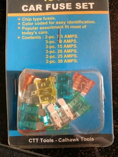 15 PC. FUSE SET ASSORTED FUSE SET , REGULAR SIZE, cars , trucks , suv - Picture 3 of 4