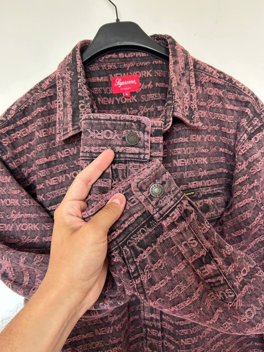 Supreme Multi Type Jacquard Denim Shirt Overshirt Jacket | eBay