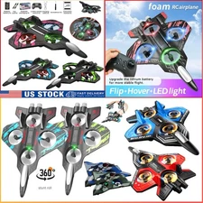 RC Jet Airplane w/ 360° Flip & LED Lights - Remote Control Toy for Kids 6+ - Eas
