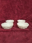 Set Of 4. Vintage Kemple Milk Glass Bowl Hobstar White sawtooth Rim 5 Inch