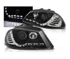 faros para SEAT IBIZA 6L 2002 2003 2004 2005 2006-2008 luz diurna negro LHD
