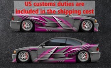 Racing Stripes Car Side Wrap Color Graphics Custom Livery Car Body Vinyl Decal Racing Stripes Car Side Wrap Color Graphics Custom Livery Car Body Vinyl Decal