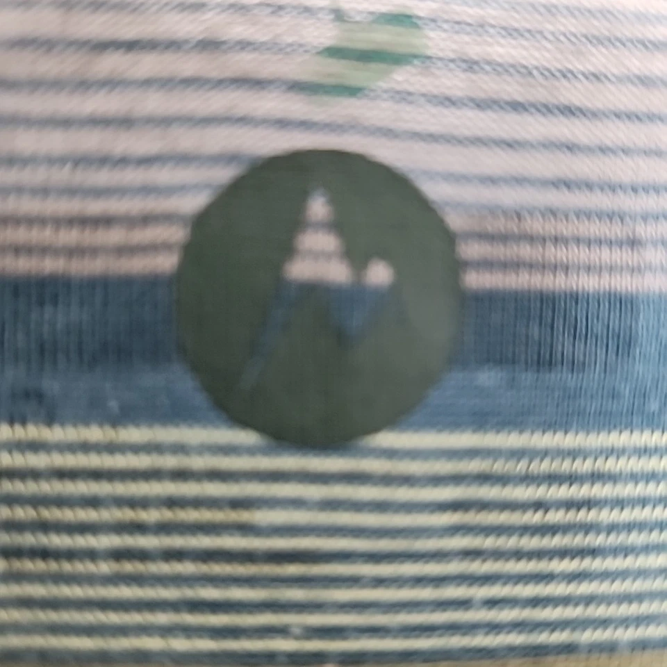 Marmot Red Rock Short Sleeve Stripe T-Shirt Deep Teal UPF 30 Men's L 70's Retro - Image 3 of 4