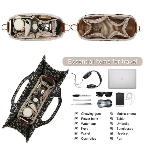 ,Drawstring,Purse Organizer, Satin material Bag Organizer Insert Purse Organi... - Picture 4 of 6