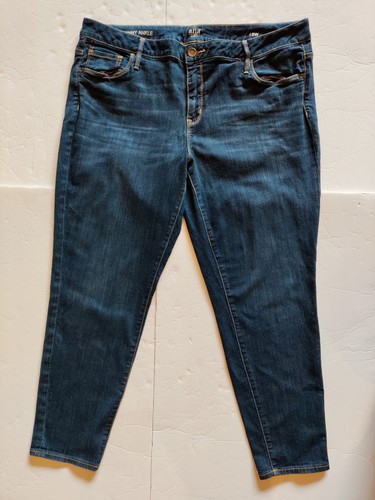 ana Womens Size 18 W Dark Blue Skinny Whisker Faded Jeans - Picture 1 of 12