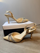 Nine West Derby Natural Raffia Slingback Heels - Size 8