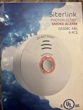 SITERLINK PhotoElectric LED Smoke Detector Alarms GS508C–MG 10yr Warrenty (6 PK)