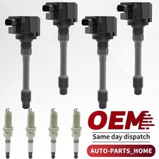 4X Bobina de encendido OEM + Bujía de iridio para Honda Accord Civic 1,5 L 2,0 L UF781