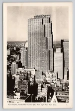 Rockefeller Center New York City  Aerial View 1945 RPPC Postcard