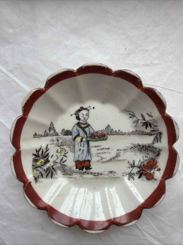 Circa 1890’s Japanese Motif Porcelain Russian Scalloped Edge