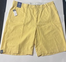 NWT Roundtree & Yorke Casuals Shorts Men 42 x 11" Classic Fit Yellow Big & Tall