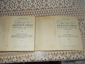 Dizionario Italiano Inglese In Due Parti Umberto A Bellini 1951 Ebay