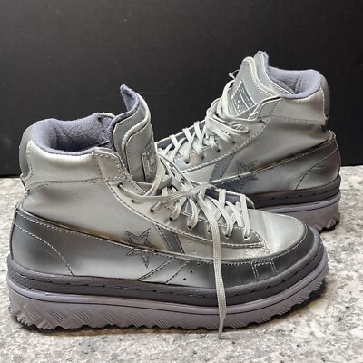 Converse Metallic Vis Pro Leather X2 Mid Silver Mens Sz Wmns