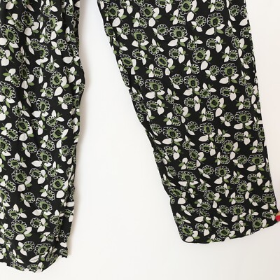 MARNI Commessa Plumeria Pants 40 Italian Viscose Green Black