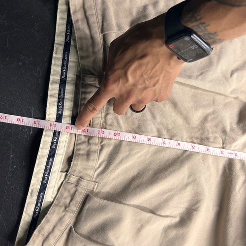 Pantalones chinos Polo Ralph Lauren para hombre talla 35/32 beige plisado tostado caqui algodón - Imagen 8 de 9