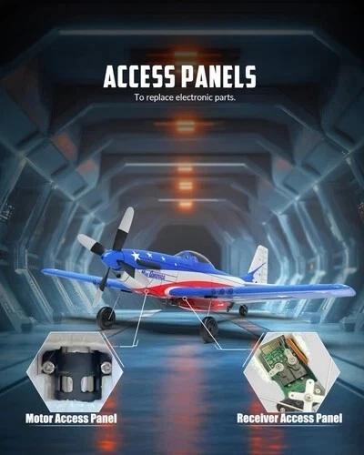 VOLANTEX P51 Mustang RC Plane 2.4G 4CH Fighter 6-Axis RTF One Key Aerobatic Toys - Image 4 of 4