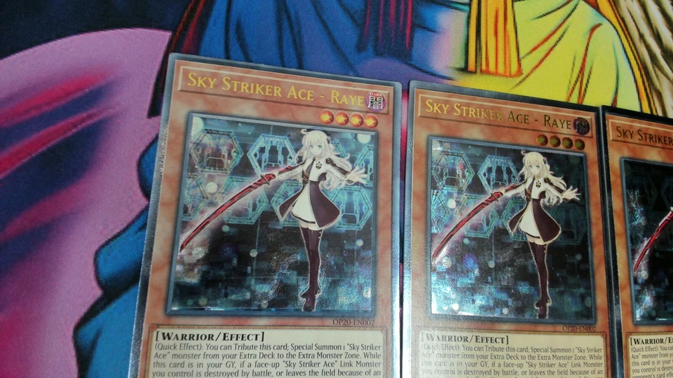 Yu-Gi-Oh! Sky Striker Ace - Raye - Ultimate Rare - OP20-EN00 MISPRINT SET OF 3 - Image 2 of 4