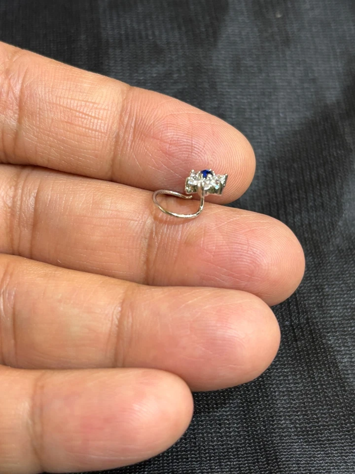 0.20 CT Simulierter Diamant Nasenpiercing Ring 14K Weißgold Beschichtet - Bild 2 von 4