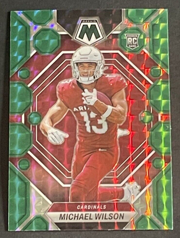 2023 Panini Mosaic Michael Wilson Green Prizm Rookie RC #350 Cardinals