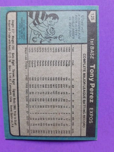 Tony Perez 1979 Topps #495 & 1980 # 125 HOF Expos - Picture 5 of 5