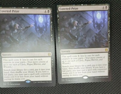 Coveted Prize 2x FOIL ZNR MTG Zendikar Rising Rare MINT black Coveted Prize 2x FOIL ZNR MTG Zendikar Rising Rare MINT black