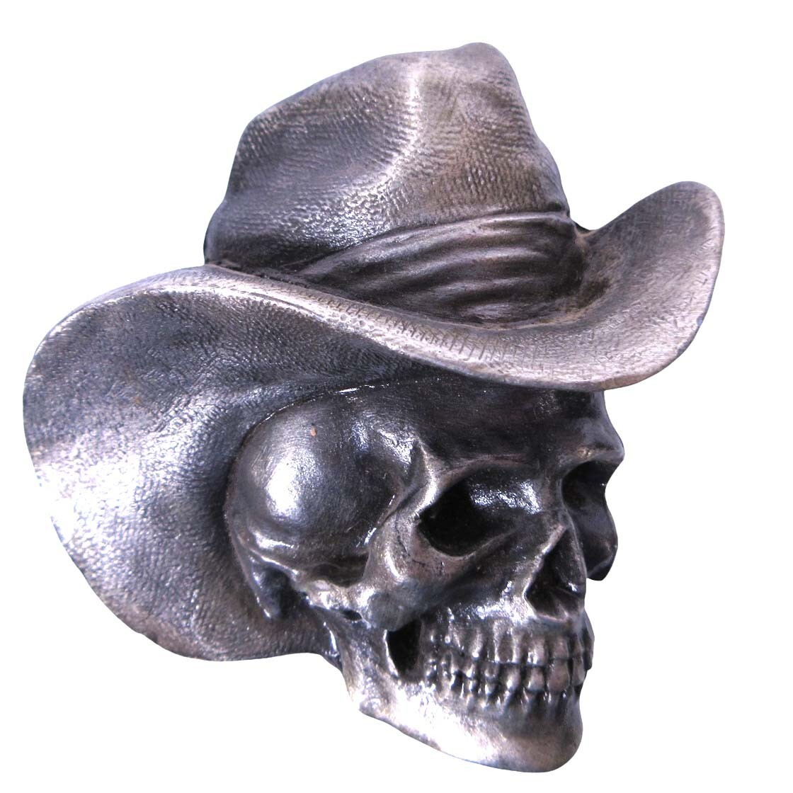 Vintage 1981 Bergamot Brass Works Skull With Cowboy Hat Belt