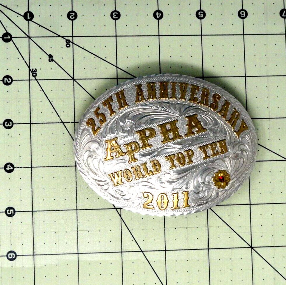 Пряжка для трофейного ремня Paint Horse World Top 10 ApPHA Red Gem 2011 25th Annv .XTT871 - Изображение 3 из 4