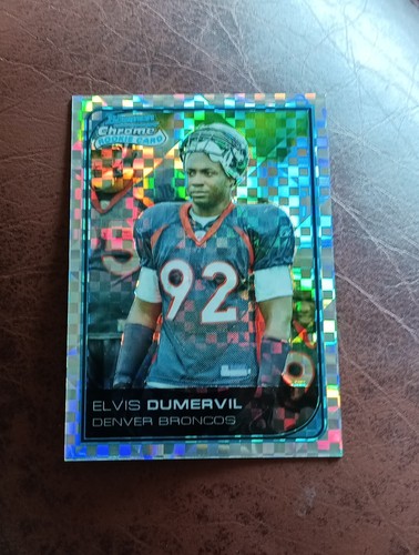 2006 Bowman Chrome #106 Elvis Dumervil RC Xfractor #'d /250 - Foto 1 di 3